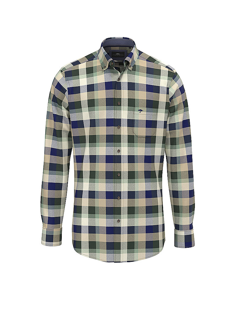 Camisa de franela corte regular verde oscuro L