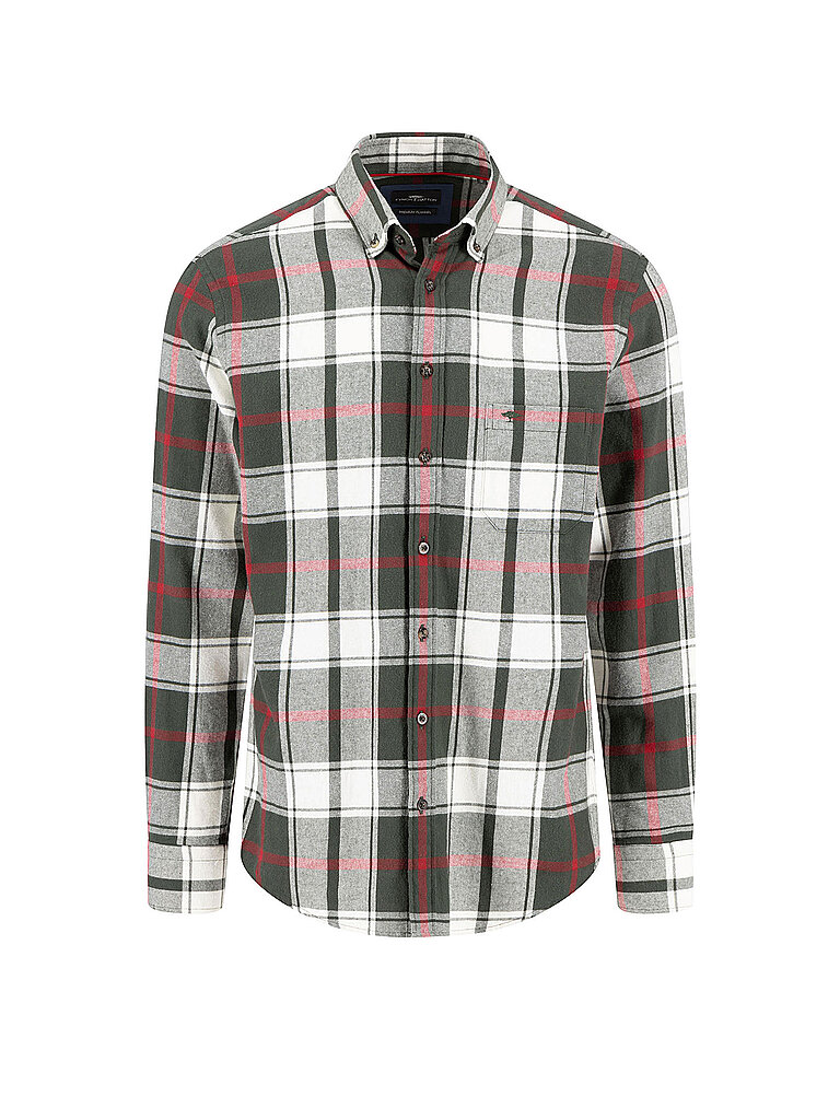 FYNCH-HATTON Camisa de franela corte regular verde