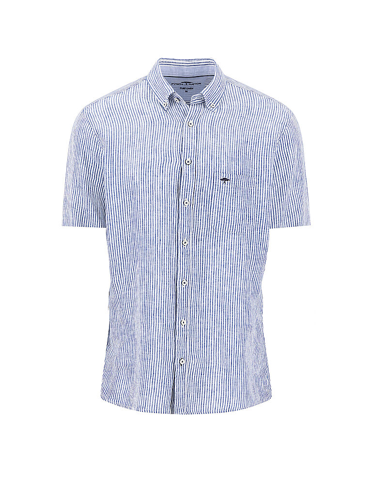 Camisa de lino azul claro M