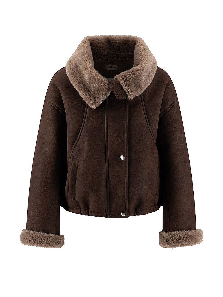 Fynch-hatton Chaqueta de aspecto cuero marrón