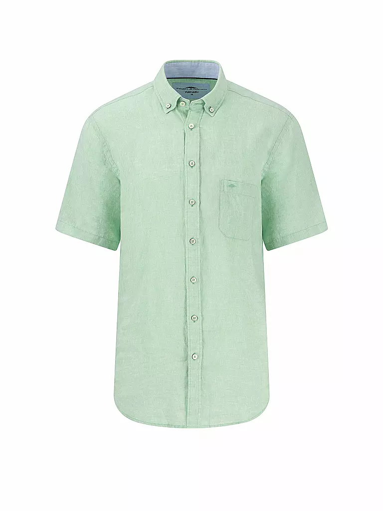 FYNCH-HATTON | Camisa de lino corte casual | Verde claro