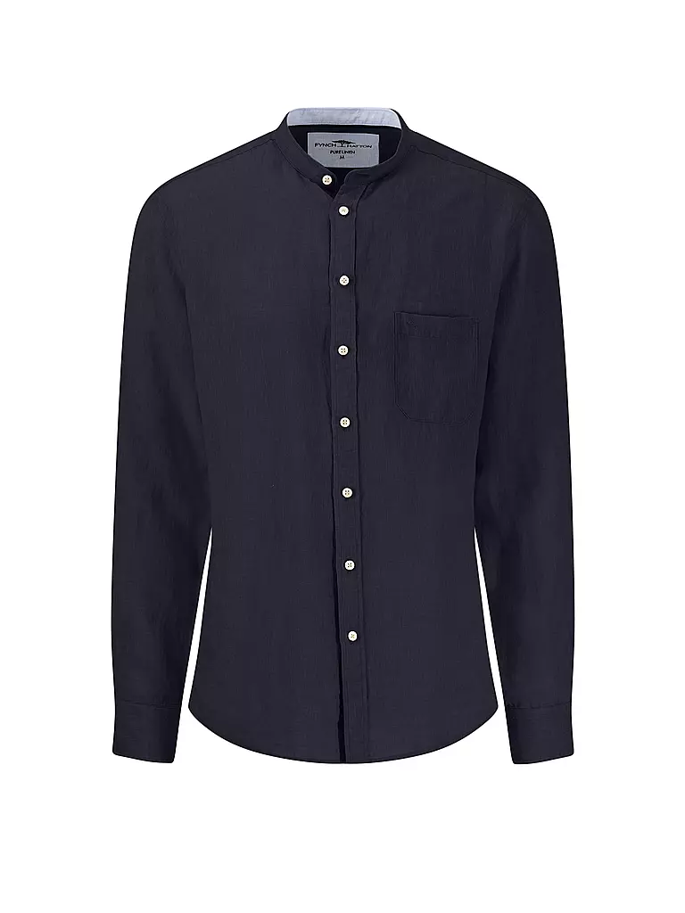 FYNCH-HATTON | Camisa de lino corte casual | Azul oscuro