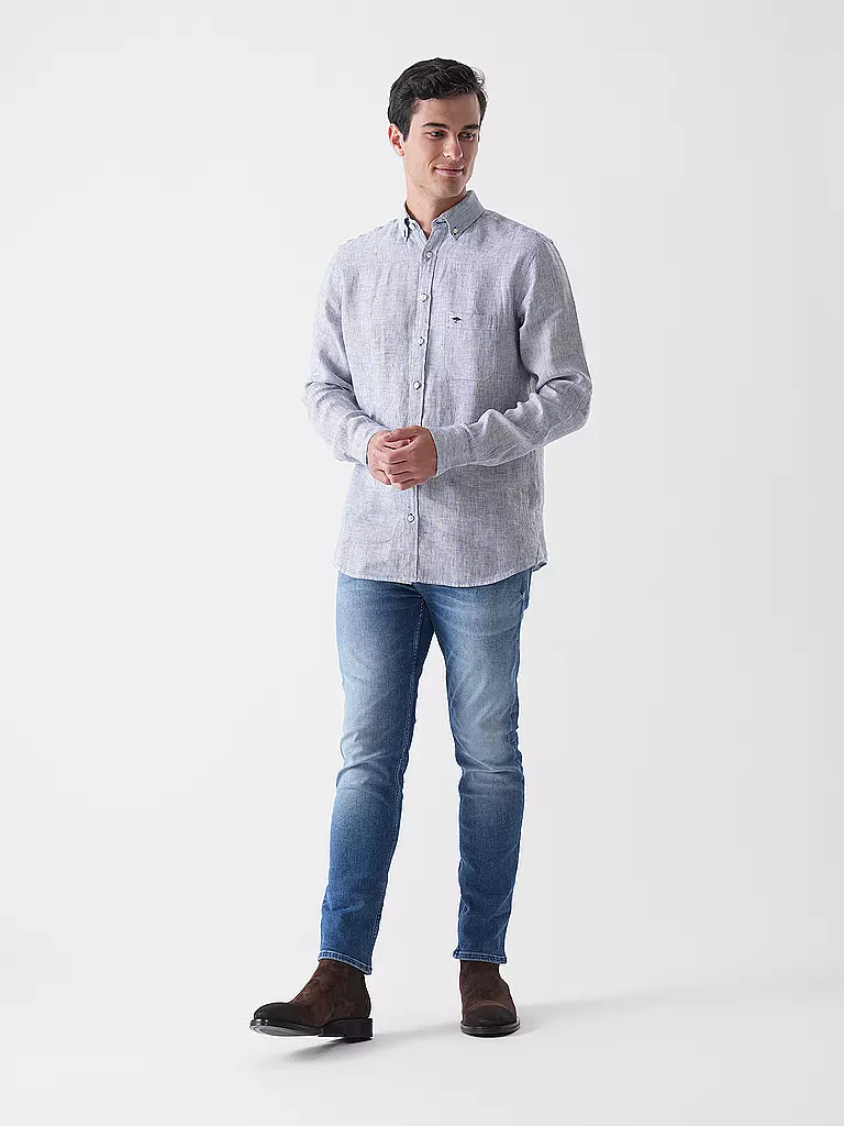 FYNCH-HATTON | Camisa de lino corte casual | Azul
