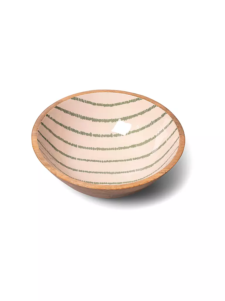 FYNCH-HATTON | Cuenco 30cm SINGITA Leaf Green Stripe | Verde oscuro