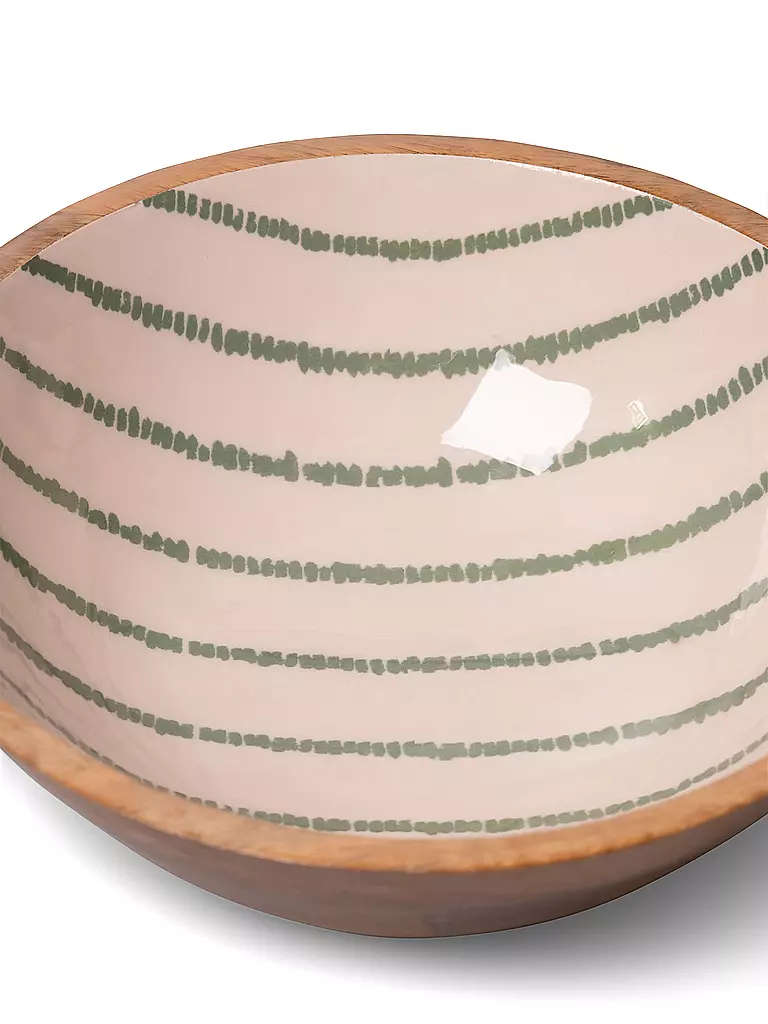 FYNCH-HATTON | Cuenco 30cm SINGITA Leaf Green Stripe | Verde oscuro