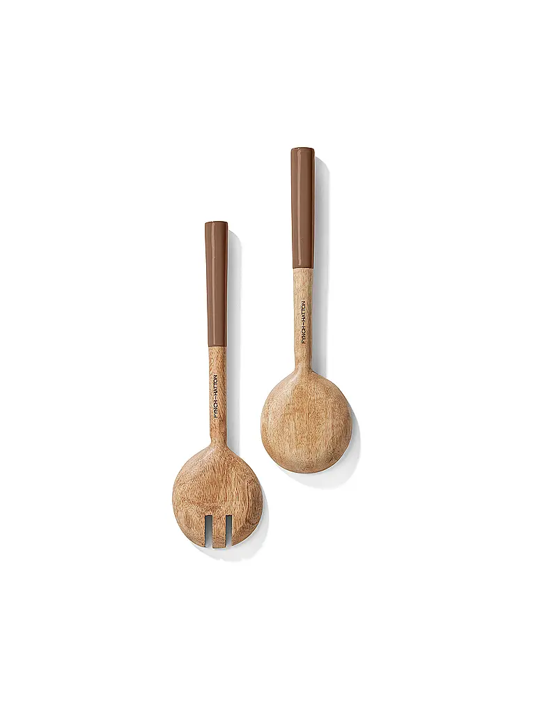 FYNCH-HATTON | Juego de cubiertos para ensalada de 2 piezas KISHA Walnut | Marrón claro