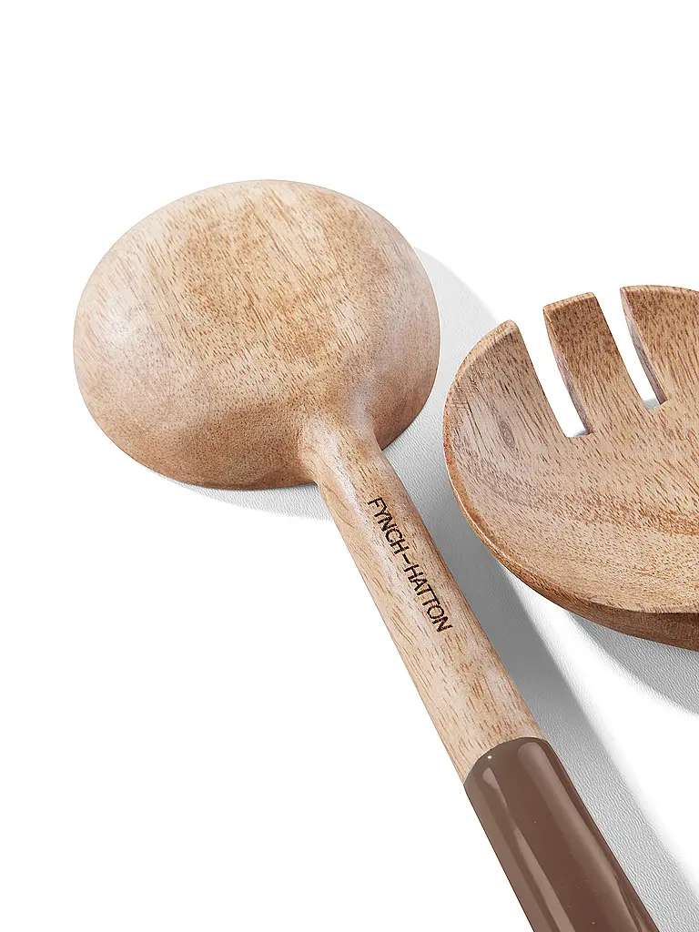 FYNCH-HATTON | Juego de cubiertos para ensalada de 2 piezas KISHA Walnut | Marrón claro