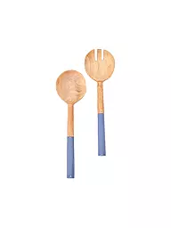 FYNCH-HATTON | Salatbesteck 2tlg. KISHA Lemon Stripe | Azul claro
