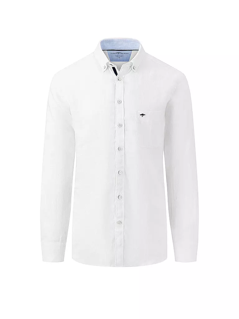 FYNCH-HATTON | Leinenhemd Casual Fit | Blanco