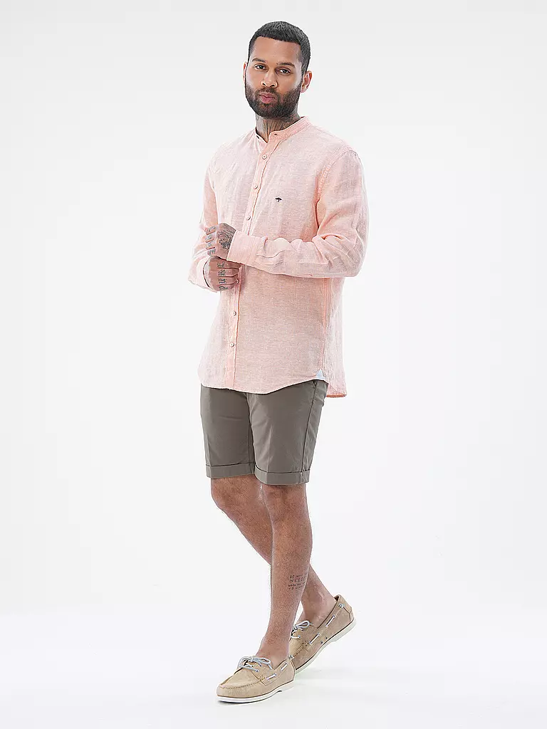 FYNCH-HATTON | Leinenhemd Casual Fit | Naranja