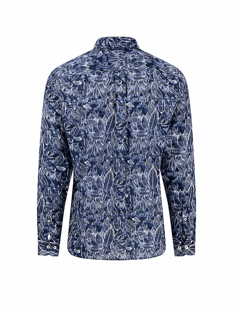 FYNCH-HATTON | Leinenhemd Casual Fit | Azul oscuro