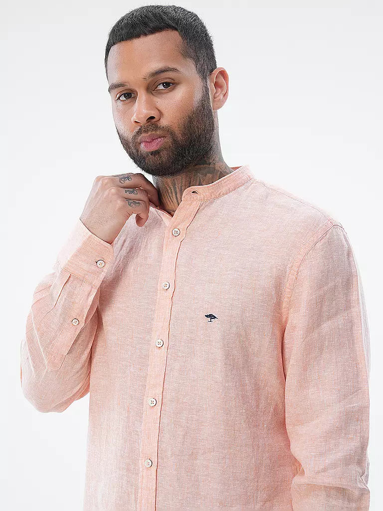 FYNCH-HATTON | Leinenhemd Casual Fit | Naranja