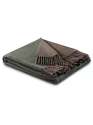 FYNCH-HATTON | Manta de lana - Plaid KIBO 130x170cm Gris Plata | Verde oscuro