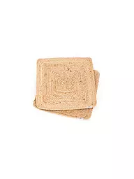 FYNCH-HATTON | Mantel individual 4 piezas 33x33cm UTAMU Blanco hueso | Marrón claro