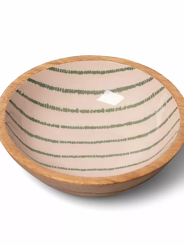 FYNCH-HATTON | Schüssel klein 20cm SINGITA Leaf Green Stripe  | Verde oscuro
