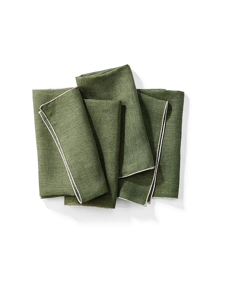 FYNCH-HATTON | Servilletas de lino 4 piezas LUMO Kale | Verde oscuro