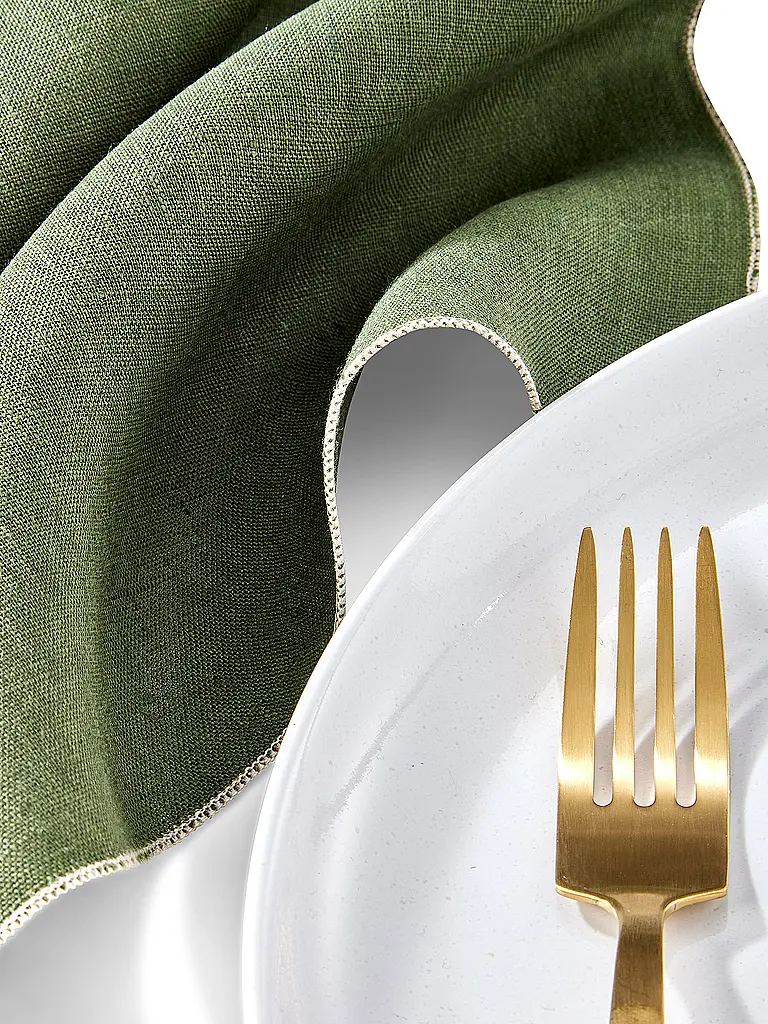FYNCH-HATTON | Servilletas de lino 4 piezas LUMO Kale | Verde oscuro