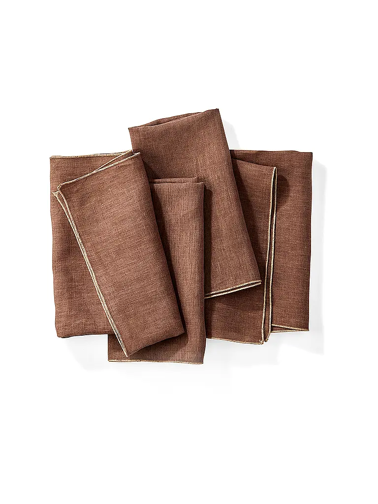 FYNCH-HATTON | Servilletas de lino 4 piezas LUMO Walnut | Marrón claro