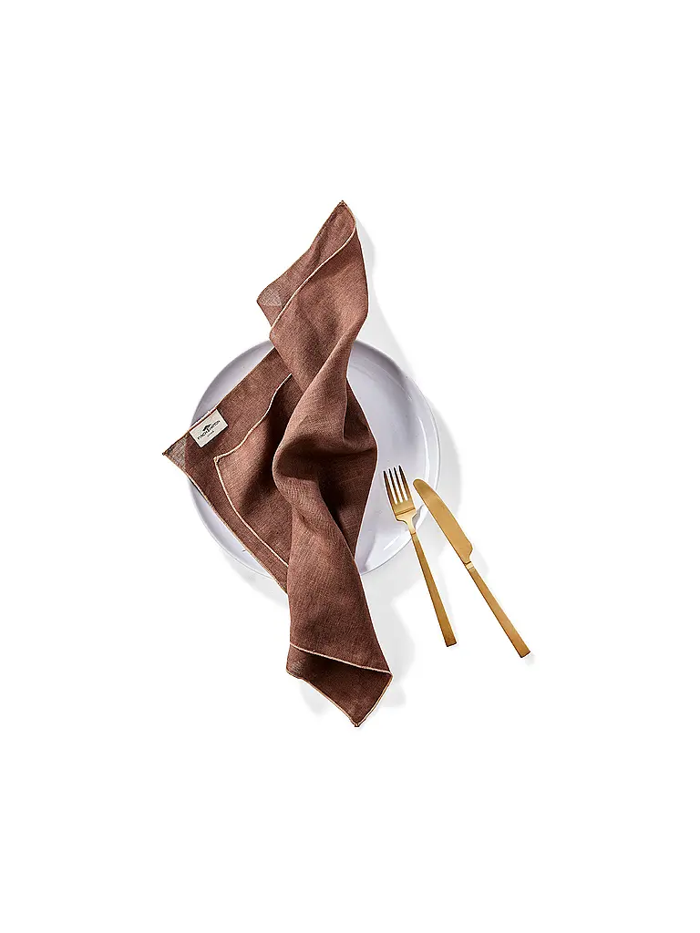 FYNCH-HATTON | Servilletas de lino 4 piezas LUMO Walnut | Marrón claro