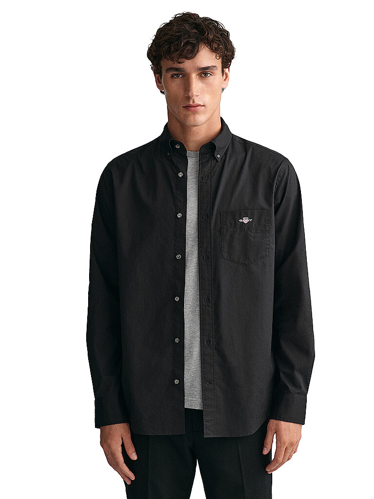 Camisa de corte regular negro XL
