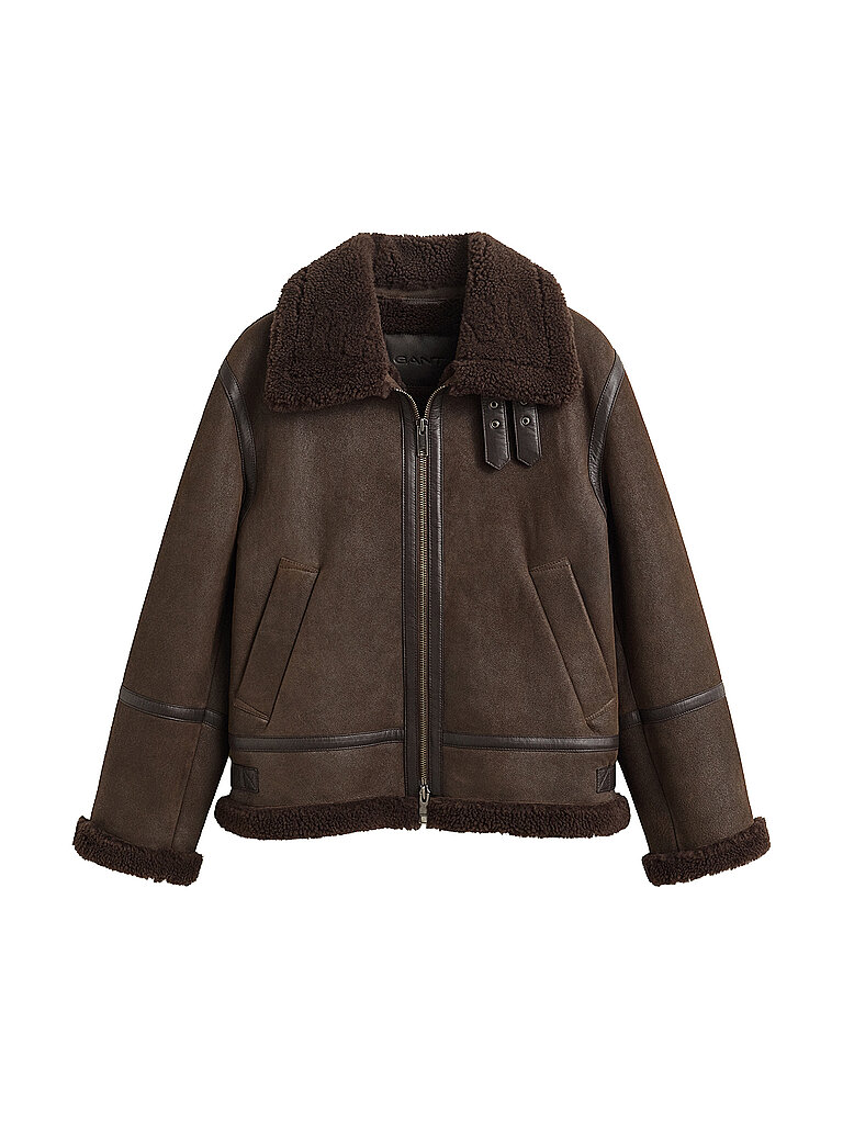Gant Chaqueta de piel de oveja negro
