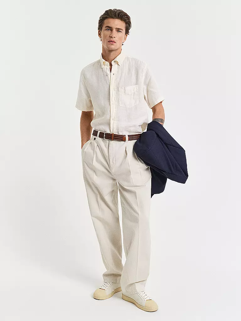 GANT | Camisa de lino corte regular | Crema