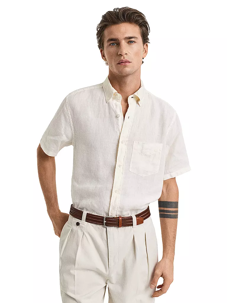 GANT | Camisa de lino corte regular | Crema