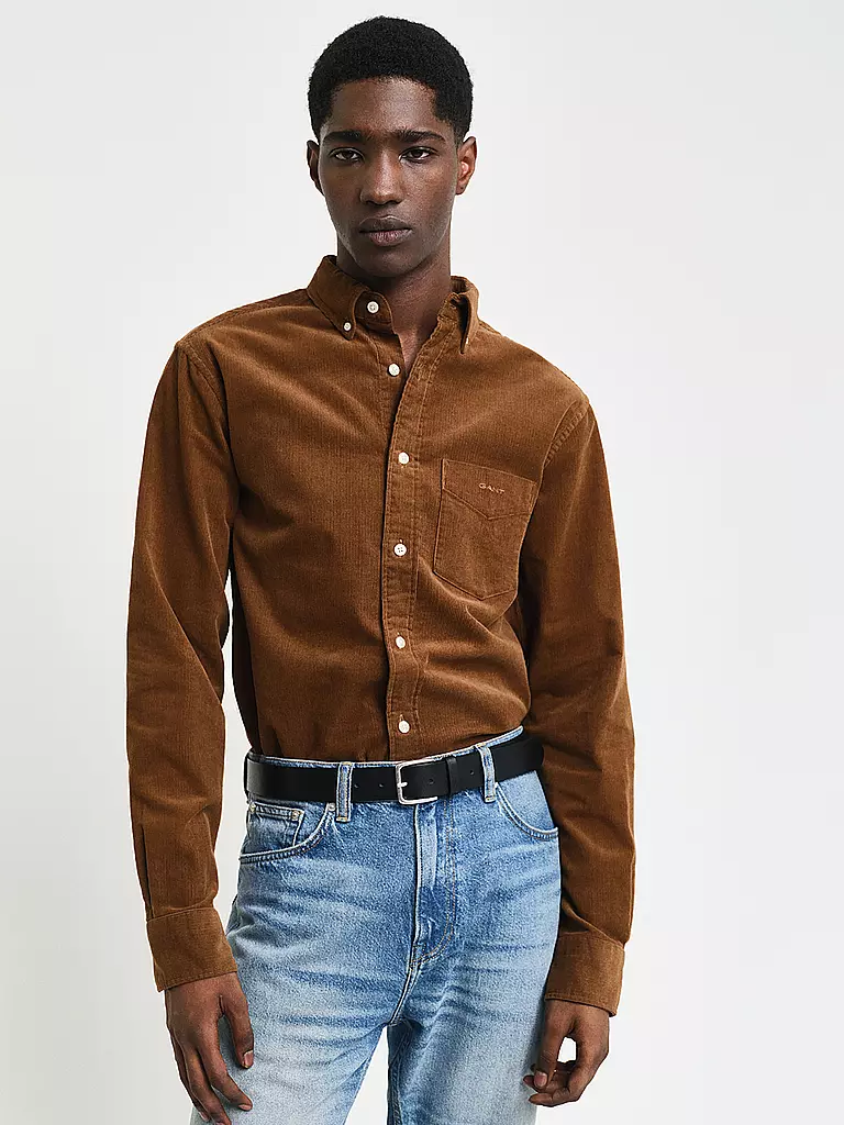 GANT | Cordhemd Regular Fit | Marrón