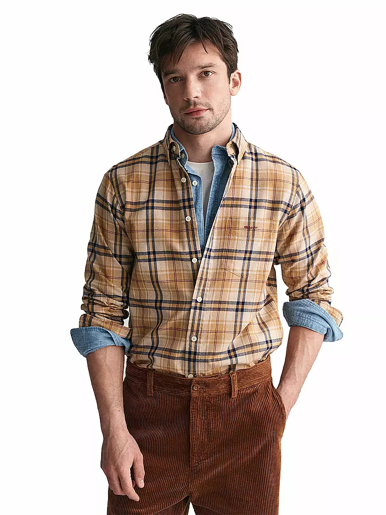 GANT | Flanellhemd  | Mostaza