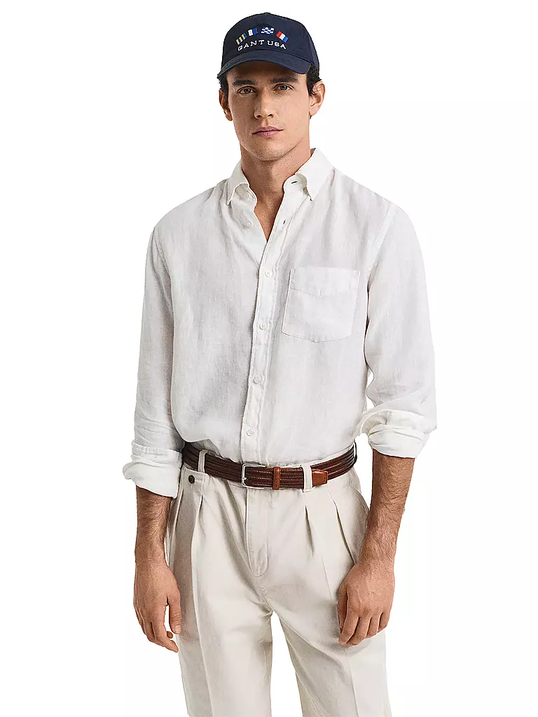GANT | Leinenhemd Regular Fit  | Blanco