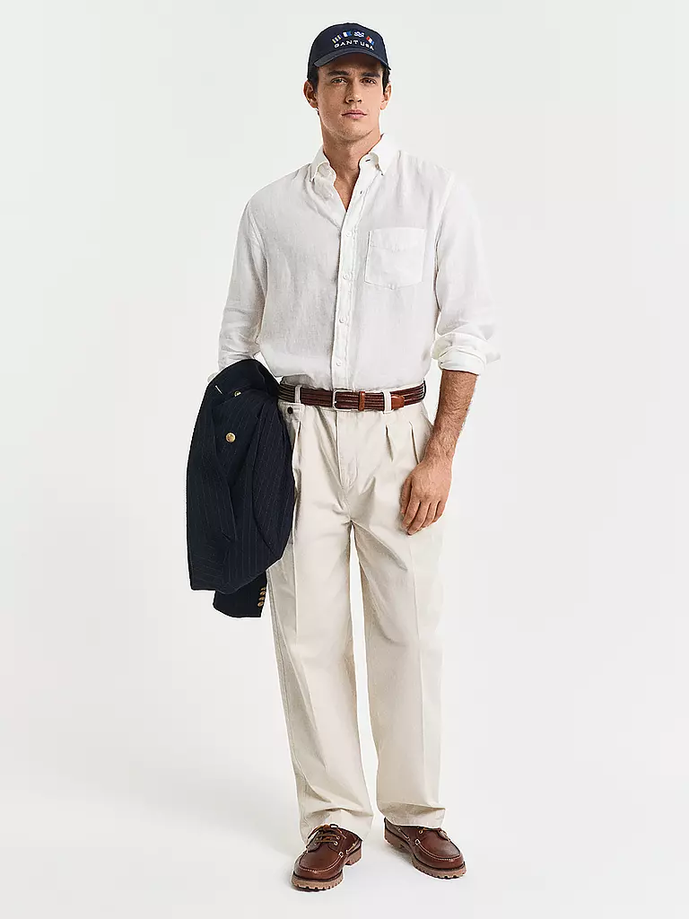 GANT | Leinenhemd Regular Fit  | Blanco