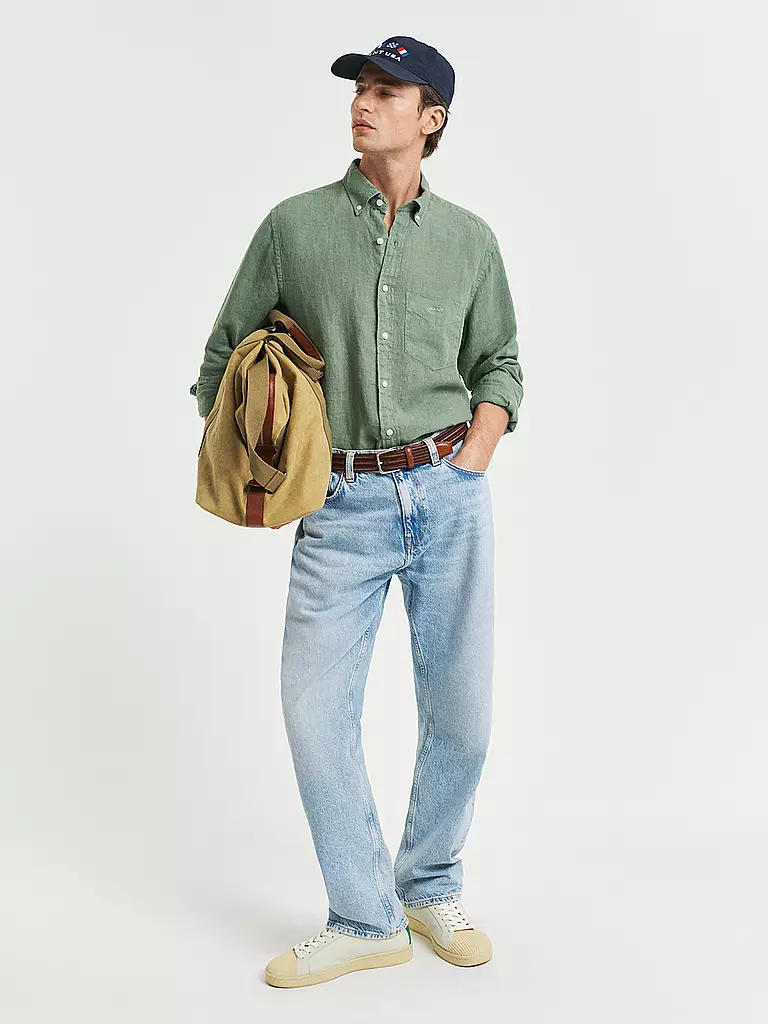 GANT | Leinenhemd Regular Fit  | Oliva