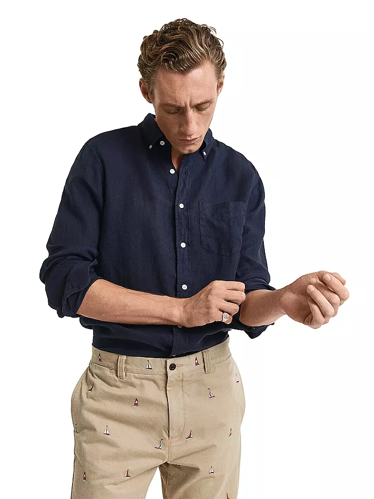 GANT | Leinenhemd Regular Fit  | Azul