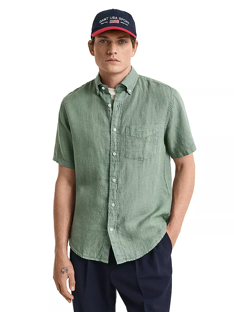 GANT | Leinenhemd Regular Fit | Oliva