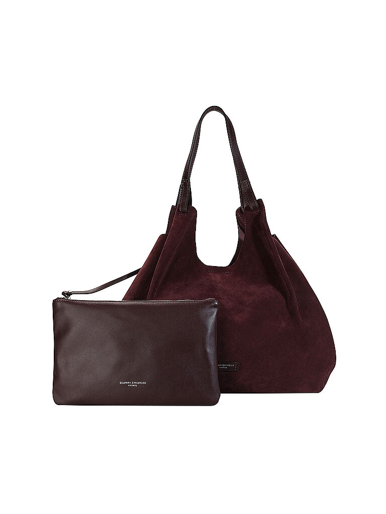Gianni Chiarini Bolso de piel - Hobo Bag DUA SUEDE L rojo oscuro