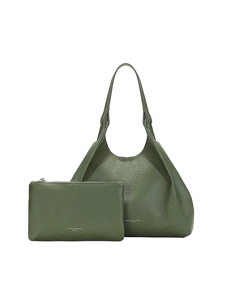 GIANNI CHIARINI | Bolso de cuero - Bolso Hobo DUA | olive