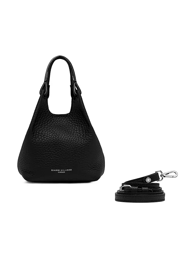 GIANNI CHIARINI | Bolso de cuero - Hobo Bag DUA Small | schwarz