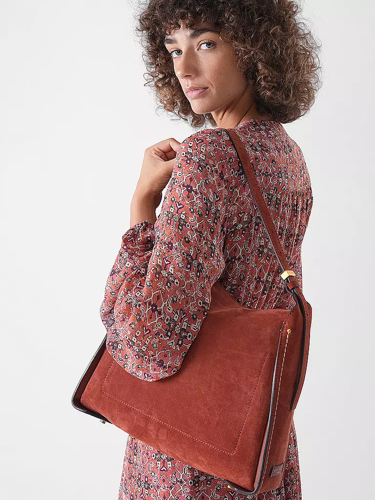 GIANNI CHIARINI | Bolso de cuero - Hobobag PENELOPE | Rojo oscuro