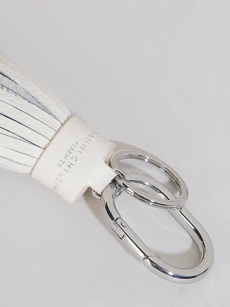 GIANNI CHIARINI | Nombre del producto: Colgante para bolso
Marca: GIANNI CHIARINI
Color: crema
Categorías: Moda, Mujer

Material: Cuero
Detalles: Logotipo, Flecos | Crema