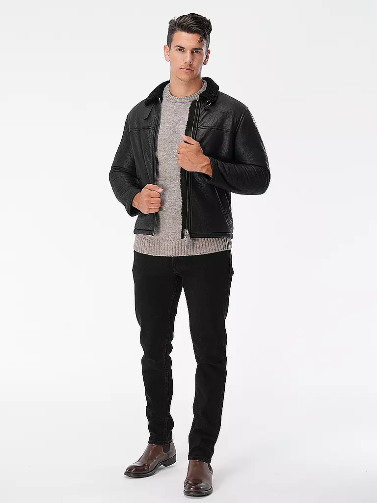 GIORGIO BRATO | Chaqueta de cuero | Negro