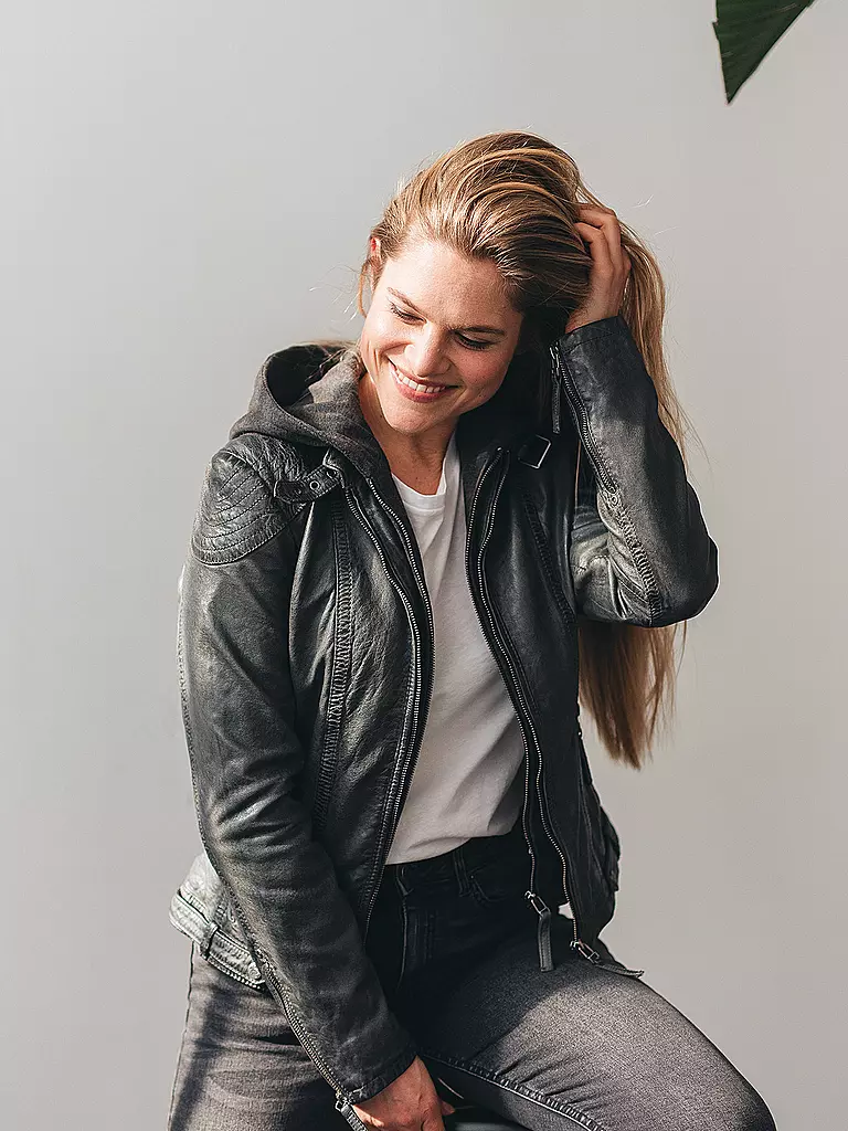 GIPSY BY MAURITIUS | Chaqueta de cuero CACEY LEGV | Gris
