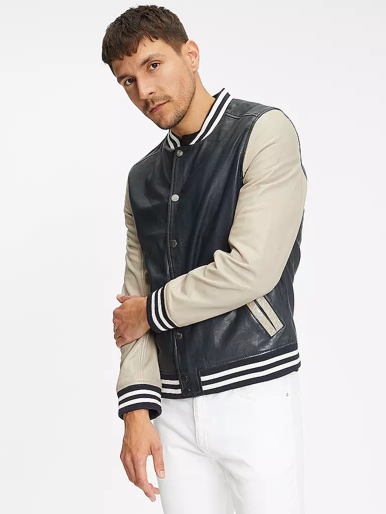 GIPSY BY MAURITIUS | Lederjacke GMBLUNO2 | Azul oscuro