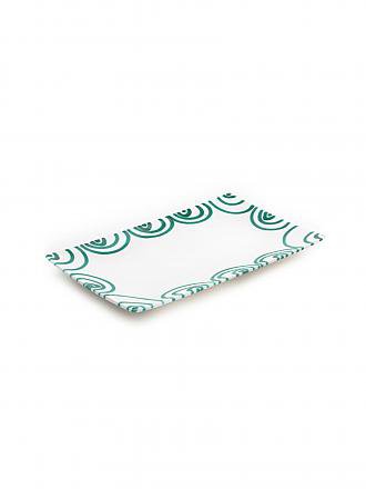 GMUNDNER KERAMIK | Plato rectangular "Verde Flameado" 36x15cm