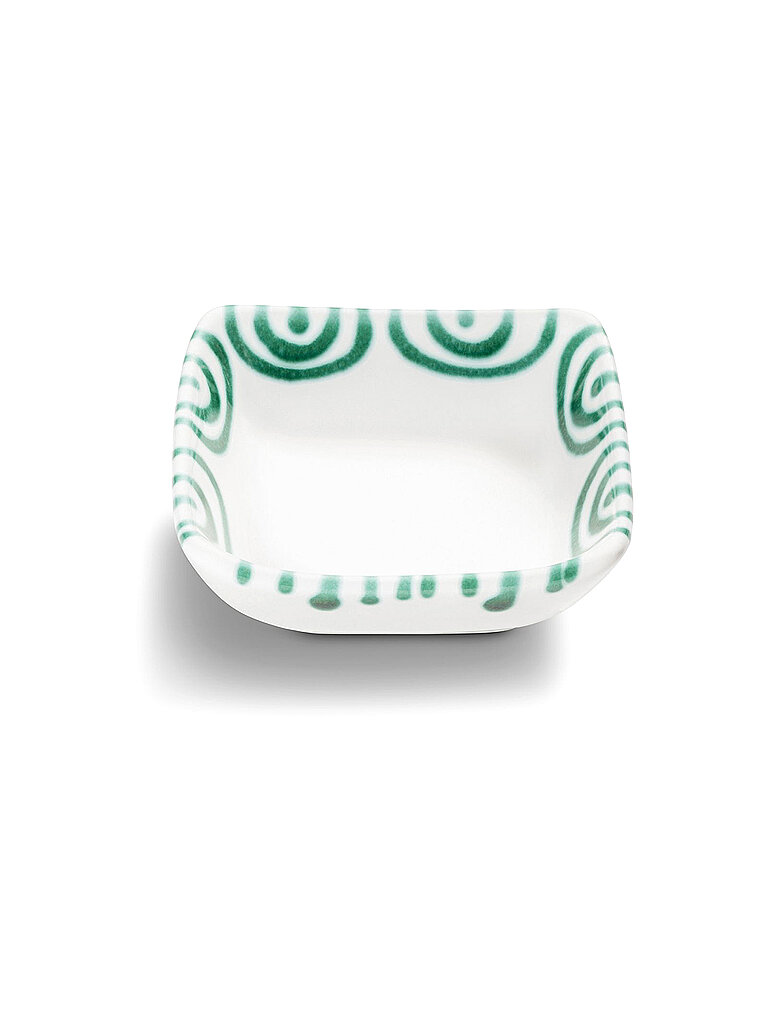 Schälchen quadratisch Grün Geflammt 9x9cm verde