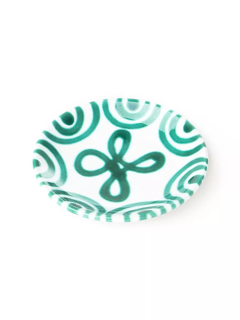 GMUNDNER KERAMIK | Plato de café Cup 15cm "Verde Flameado" | Verde