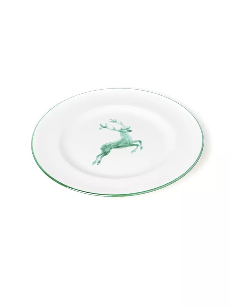 GMUNDNER KERAMIK | Plato de postre Gourmet "Ciervo Verde" 22cm | Verde