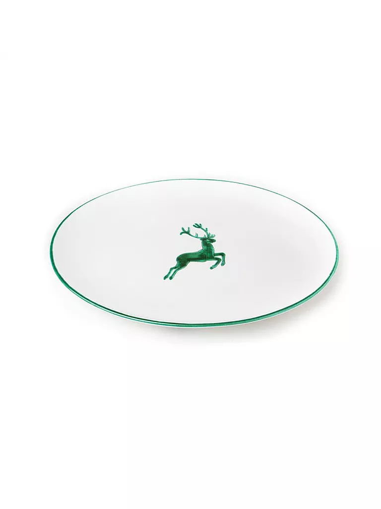 GMUNDNER KERAMIK | Plato ovalado "Ciervo Verde" 33x26cm | Verde
