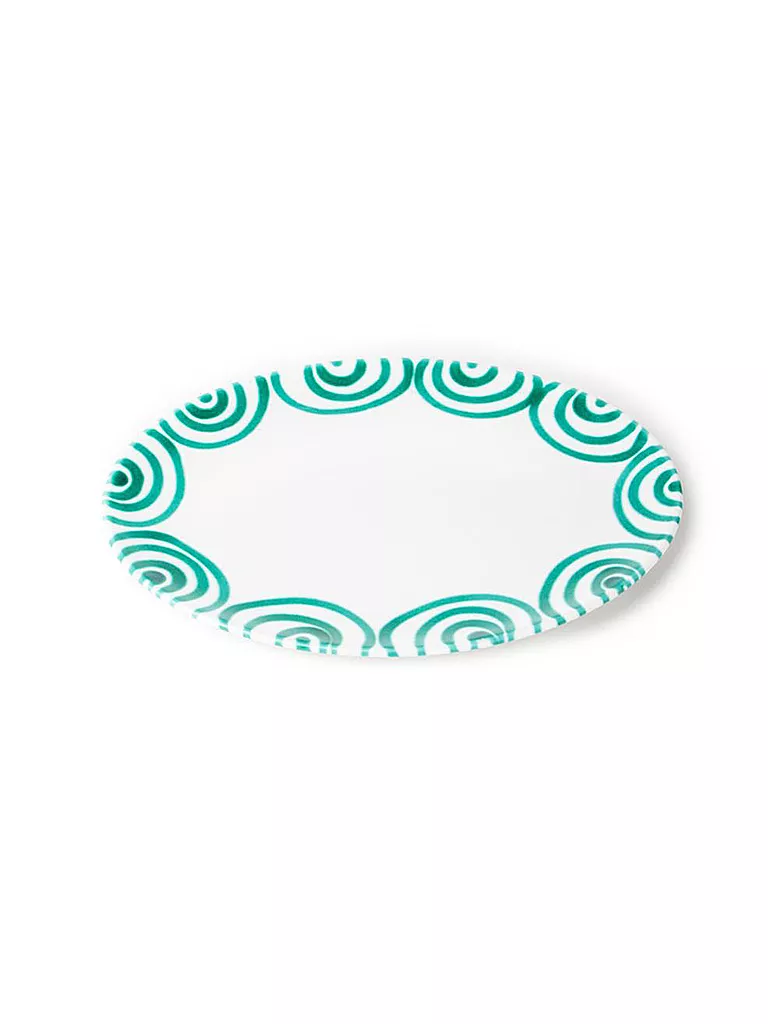 GMUNDNER KERAMIK | Plato ovalado "Verde Flameado" 28x21cm | Verde