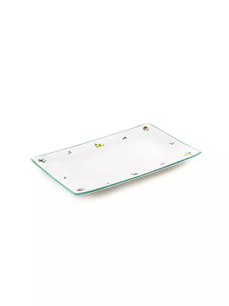 GMUNDNER KERAMIK | Plato rectangular "Streublumen" 36x15cm | Multicolor