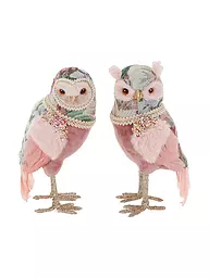 GOODWILL | Figura decorativa búhos 27cm rosa/azul | Rosa
